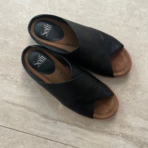 Sofft slides black leather 91/2